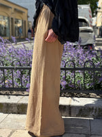 Charger l&#39;image dans la galerie, Pantalon gaze de coton YAGO Camel
