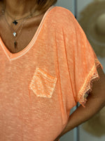 Charger l'image dans la galerie, Tee shirt FANNY Orange fluo
