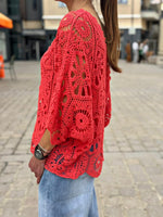 Charger l'image dans la galerie, Pull crochet + Top ZARA Corail
