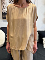 Charger l&#39;image dans la galerie, Top satiné SERENITE Camel
