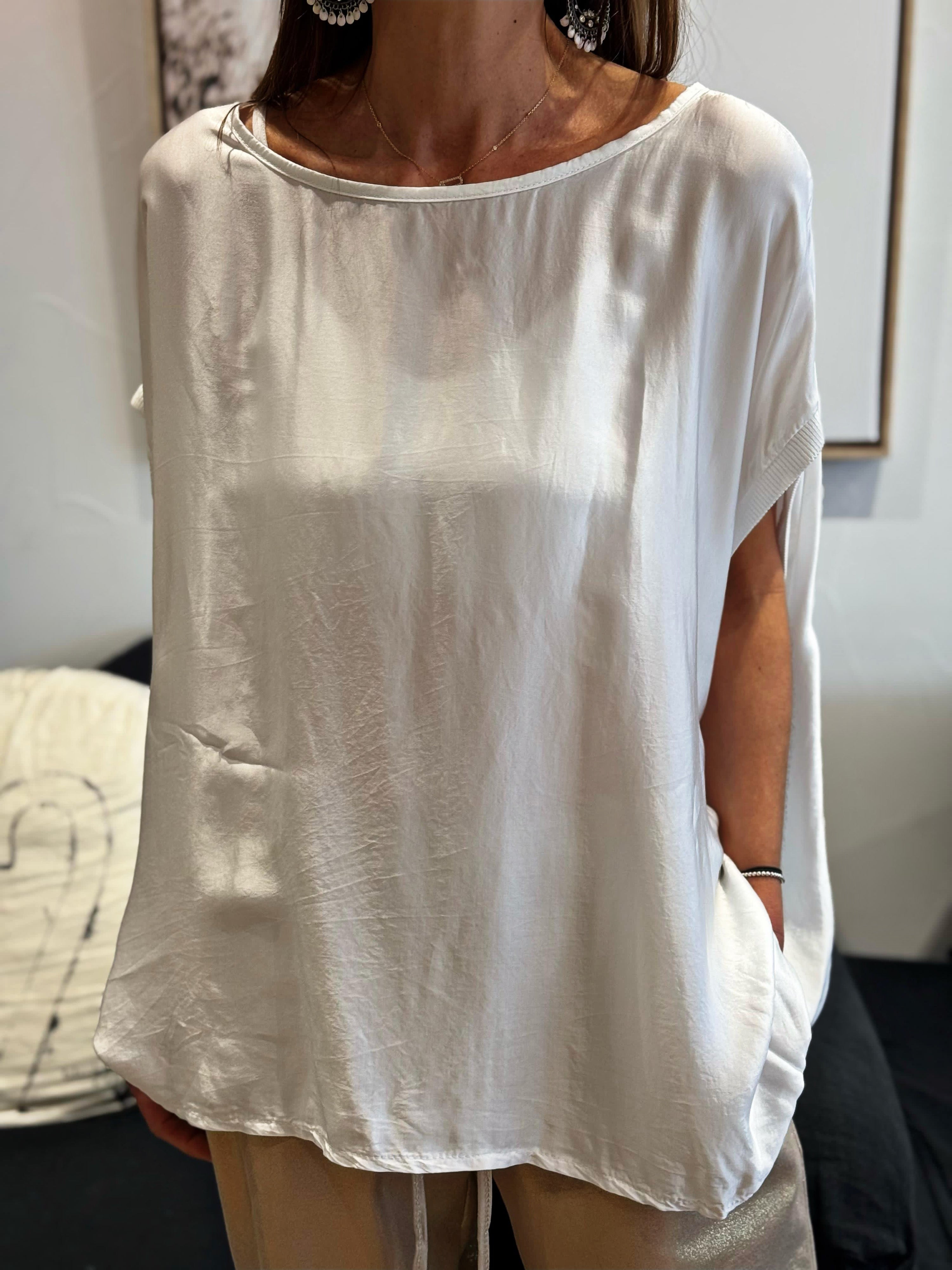 Top satiné SERENITE Blanc