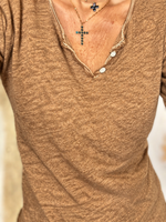 Charger l'image dans la galerie, T-shirt HELIA Camel foncé
