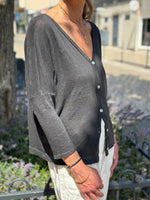 Charger l&#39;image dans la galerie, Gilet lin TITO Anthracite
