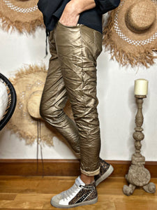 Pantalon simili LISANDRO Camel doré