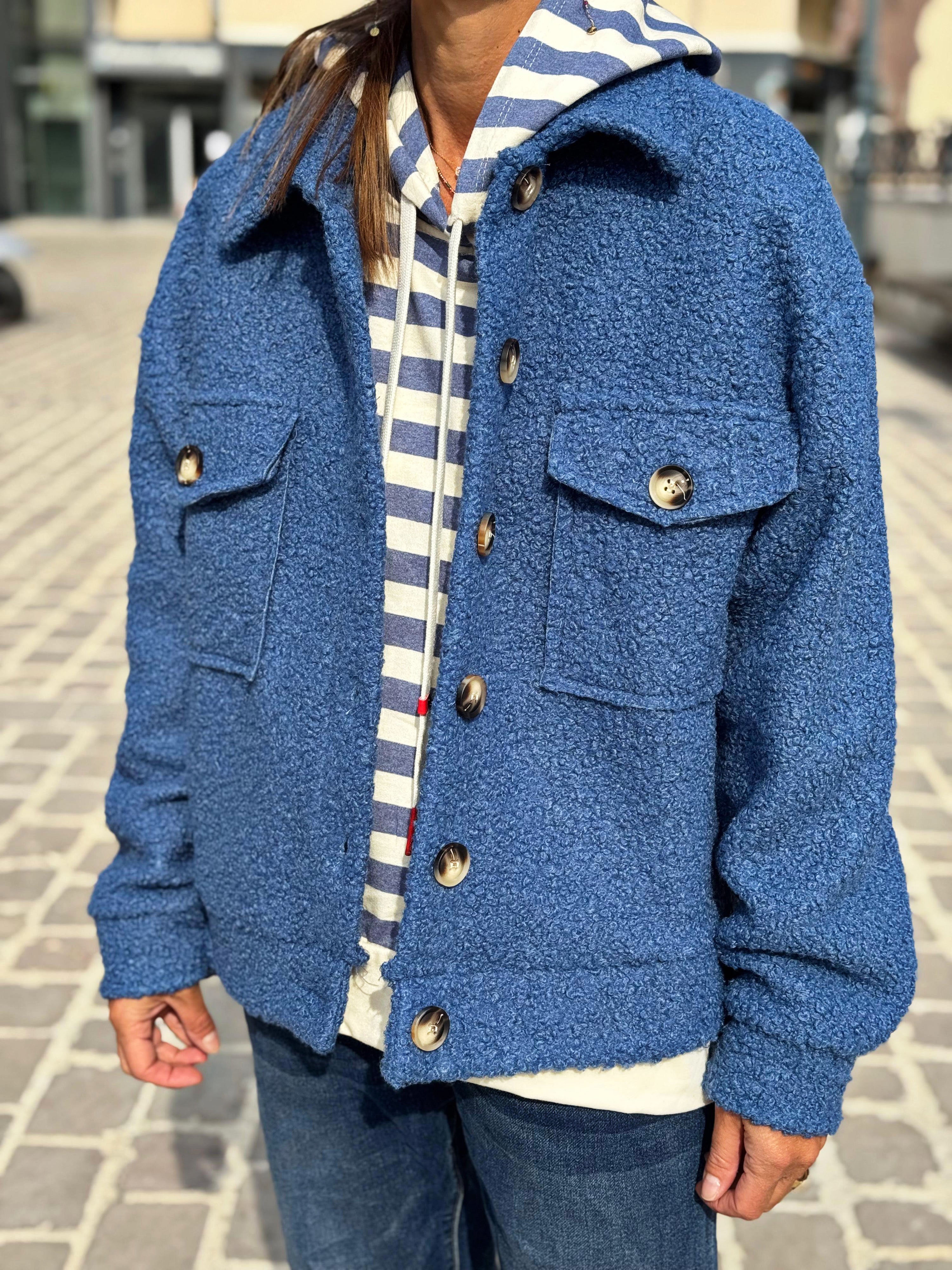 Blouson bouclette GAB Bleu jeans