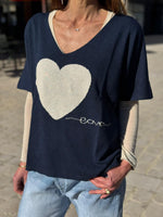 Charger l'image dans la galerie, Pull LOVE Marine/Ecru
