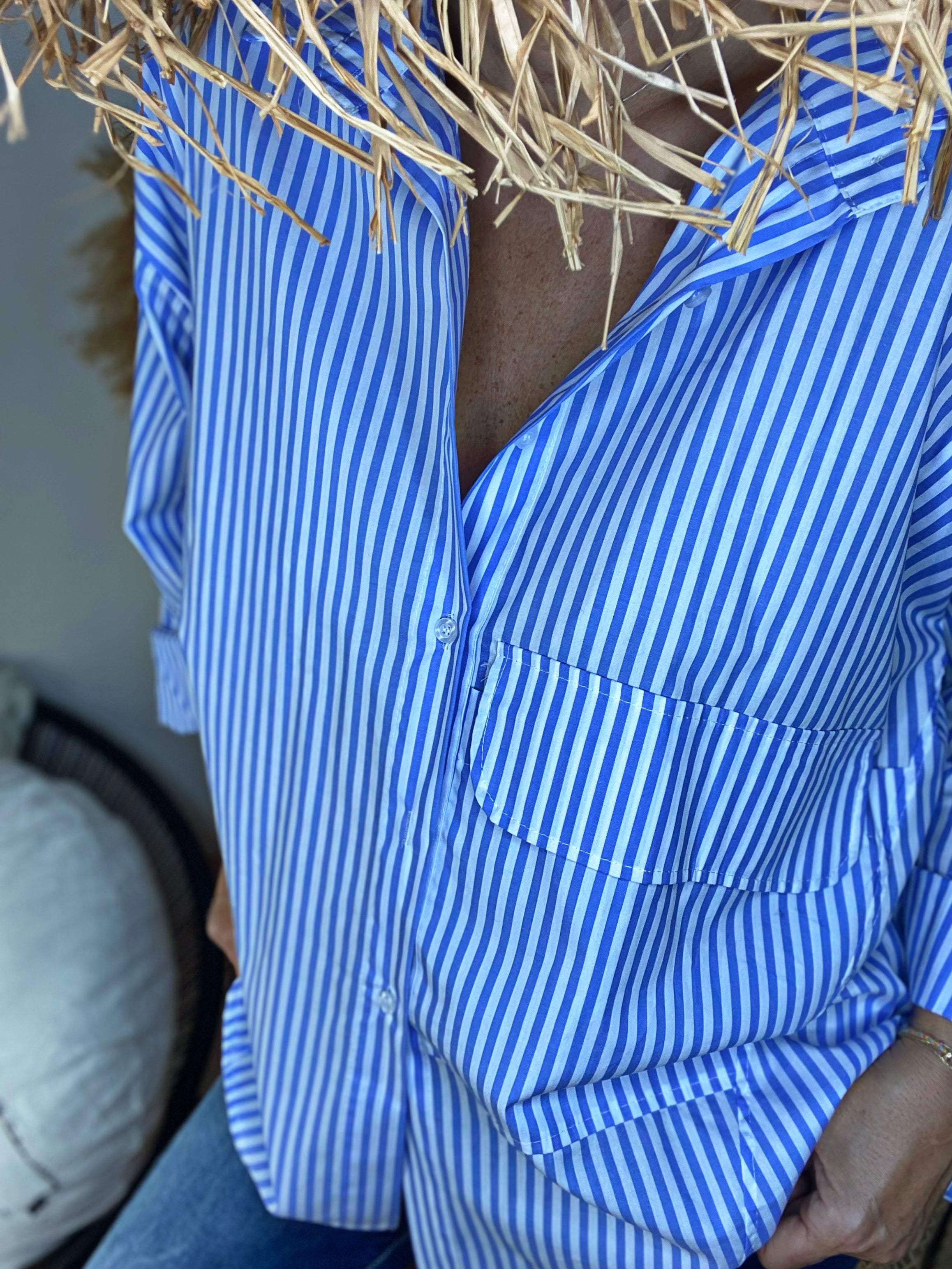Chemise rayée JACKYE Blanc/Bleu