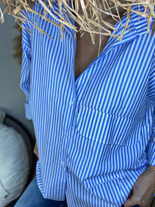 Chemise rayée JACKYE Blanc/Bleu