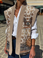 Charger l&#39;image dans la galerie, Gilet sans manche BASILE Beige/Choco
