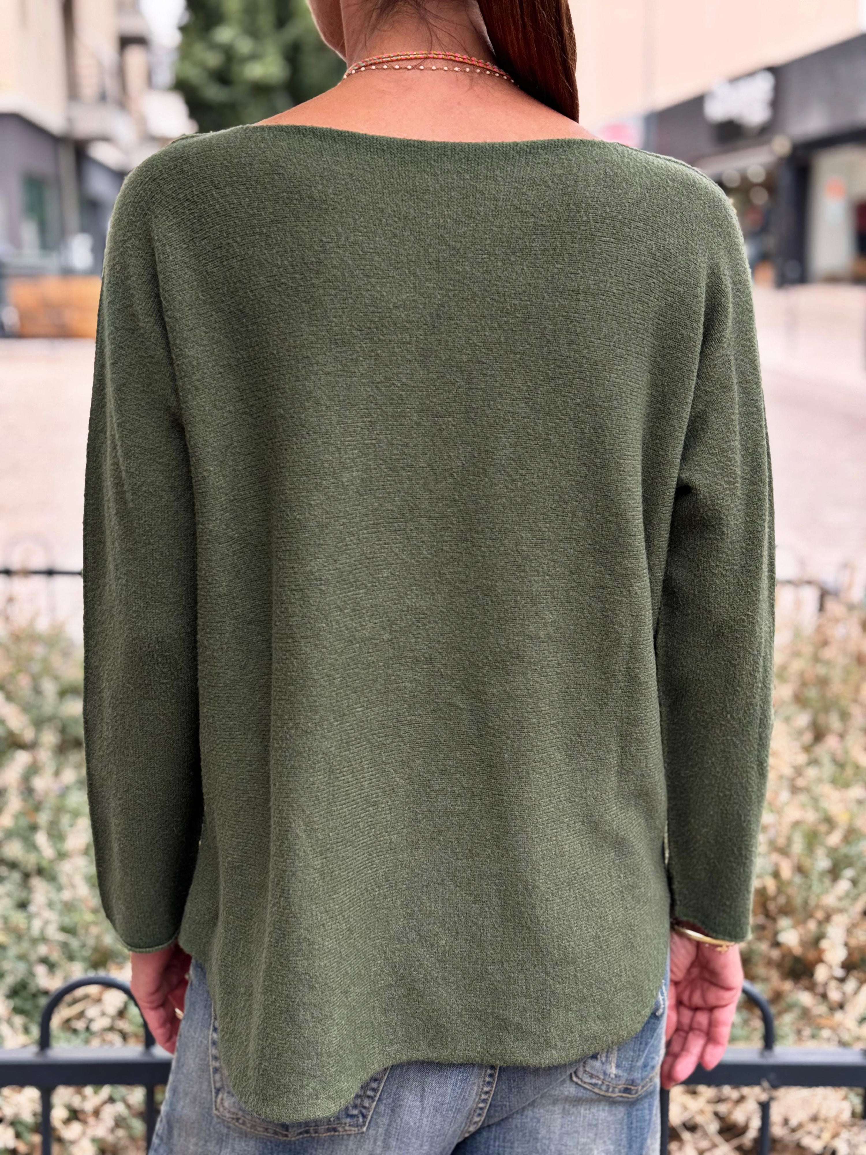Pull doux TAO Kaki