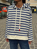 Charger l&#39;image dans la galerie, Sweat fin à capuche RIVAGE Bleu jeans
