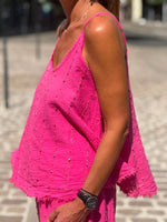 Charger l'image dans la galerie, Ensemble top et pantalon Fuchsia - JANEL
