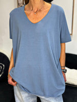 Charger l'image dans la galerie, Tee shirt uni LORIS Bleu jeans
