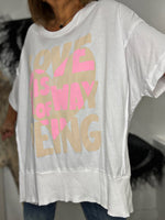 Charger l'image dans la galerie, T-shirt imprimé message Blanc - LOVE
