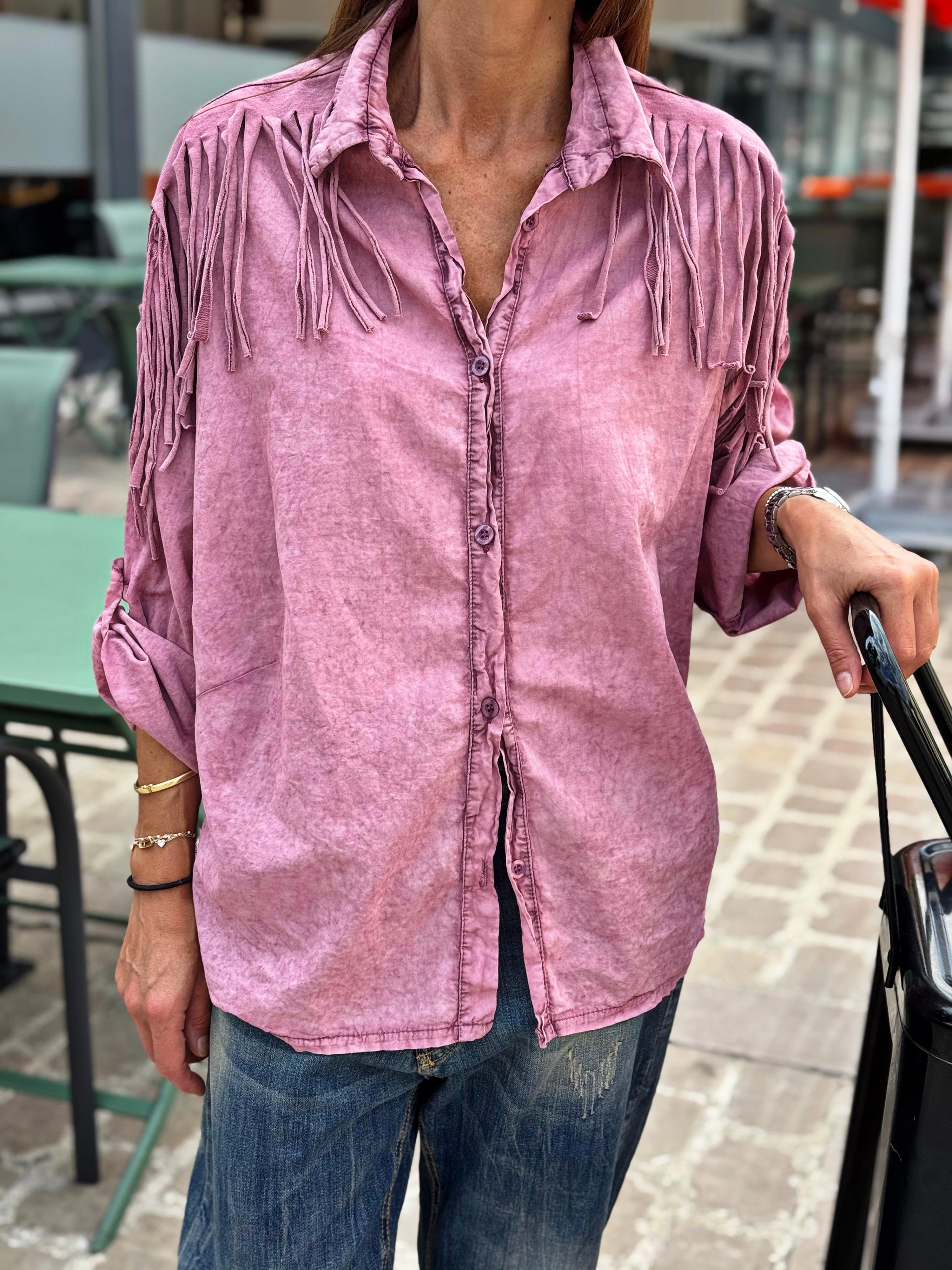 Chemise DAKOTA Bois de Rose effet délavé