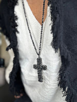 Charger l'image dans la galerie, Collier CROIX Anthracite
