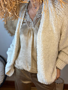 Gilet bouclette AMAURY Ecru