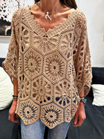 Charger l&#39;image dans la galerie, Pull crochet ZARA Camel
