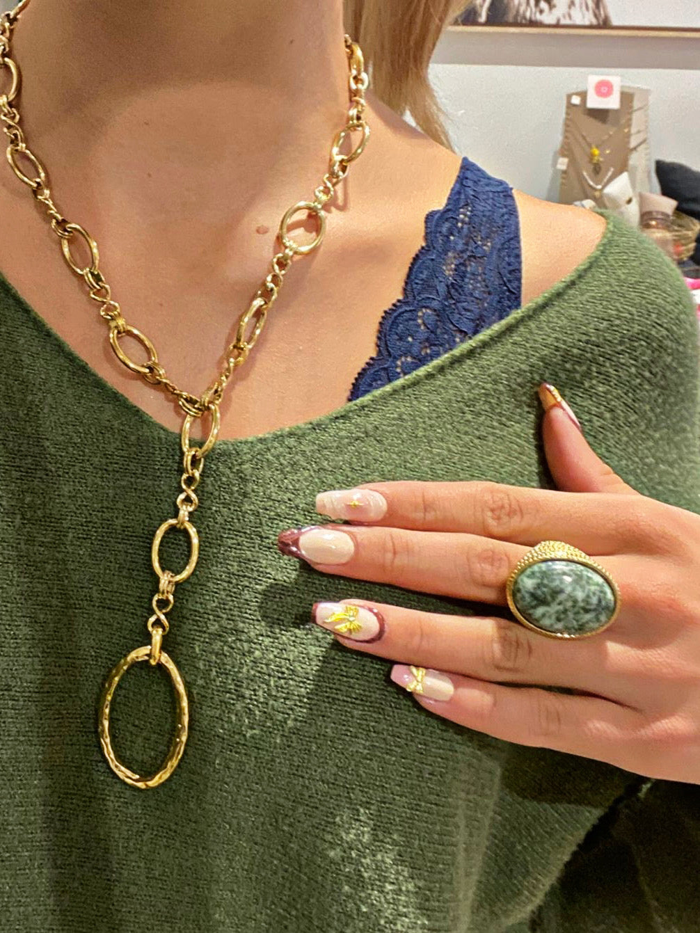Bague JADE Kaki