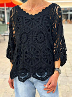 Charger l'image dans la galerie, Pull crochet + Top ZARA Noir
