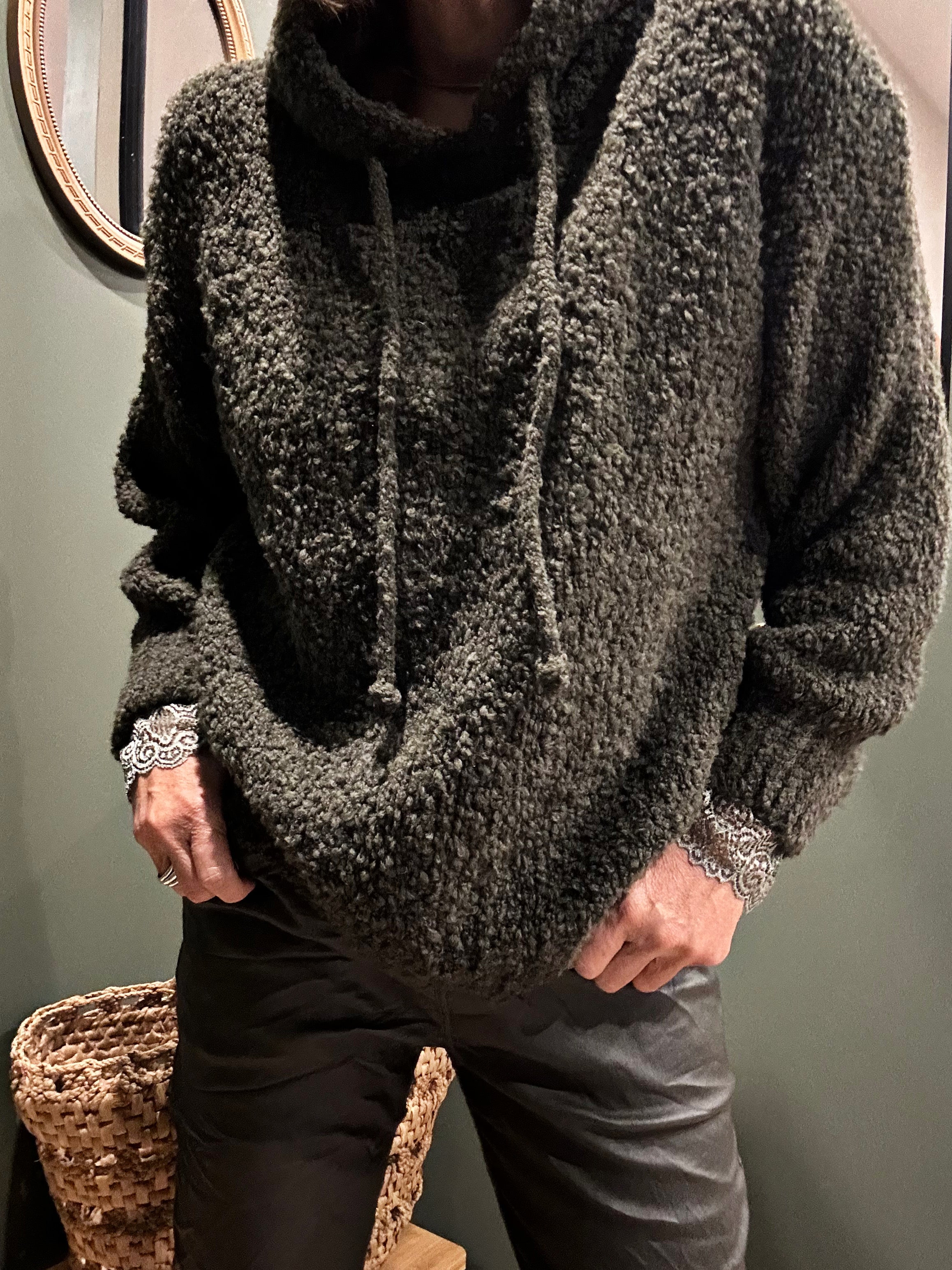 Pull à capuche RIVA Kaki