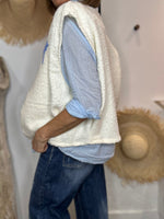 Charger l'image dans la galerie, Gilet sans manche PALMA Ecru/Bleu
