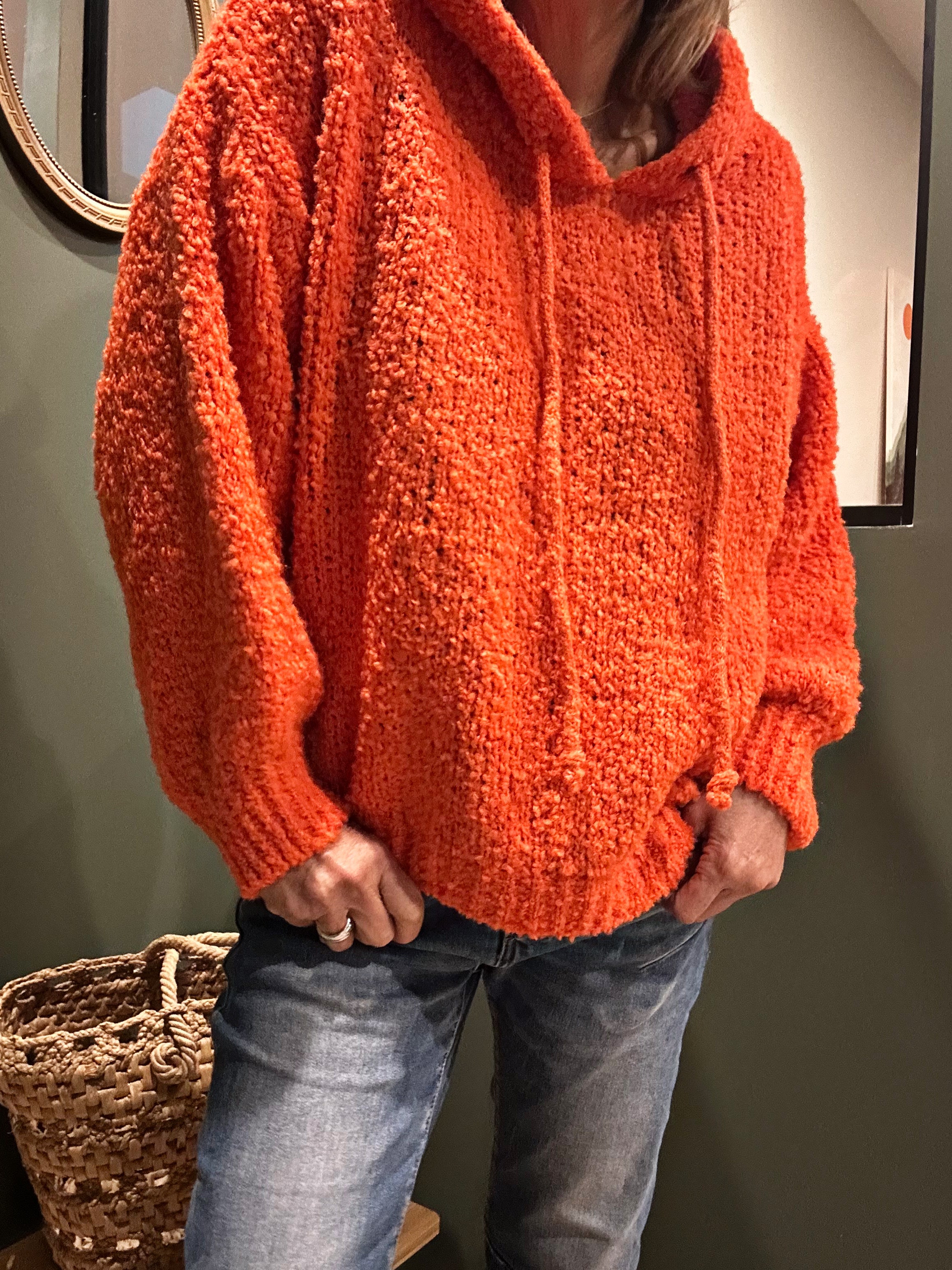 Pull à capuche RIVA Orange