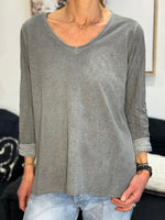 Charger l'image dans la galerie, T-shirt manches longues Anthracite  - ILONA
