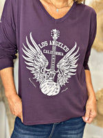 Charger l&#39;image dans la galerie, Tee shirt LOS ANGELES Prune
