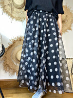 Charger l&#39;image dans la galerie, Jupe tulle MELODY Pois noir
