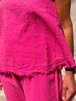 Charger l'image dans la galerie, Ensemble top et pantalon Fuchsia - JANEL
