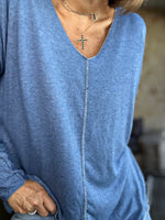 Charger l'image dans la galerie, Pull doux MARCO Bleu jeans
