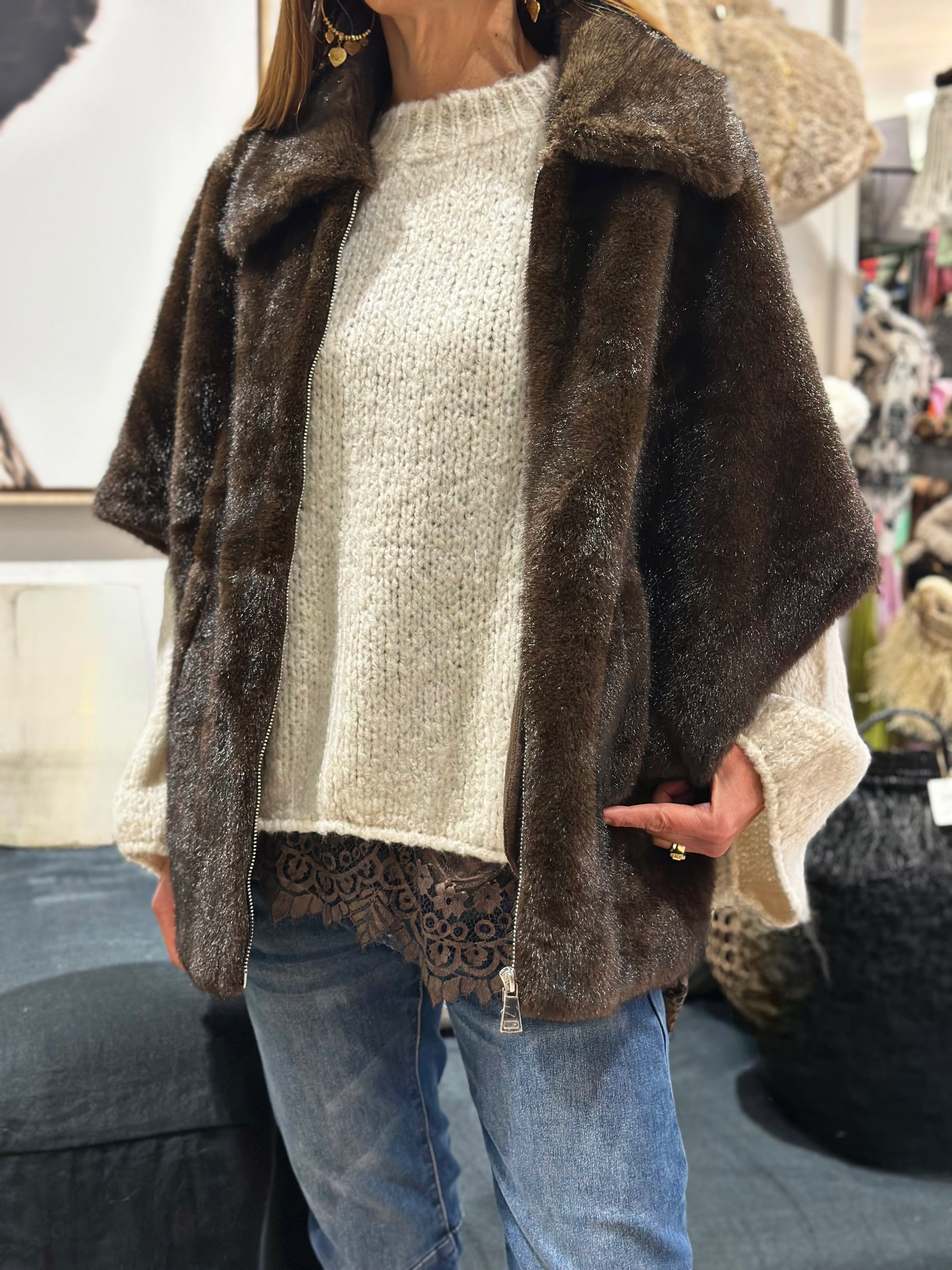 Veste/Poncho MAYA Choco
