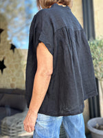 Charger l'image dans la galerie, Blouse lin Noir - 86
