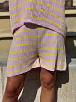 Charger l'image dans la galerie, Short maille rayé rose - AZELIO
