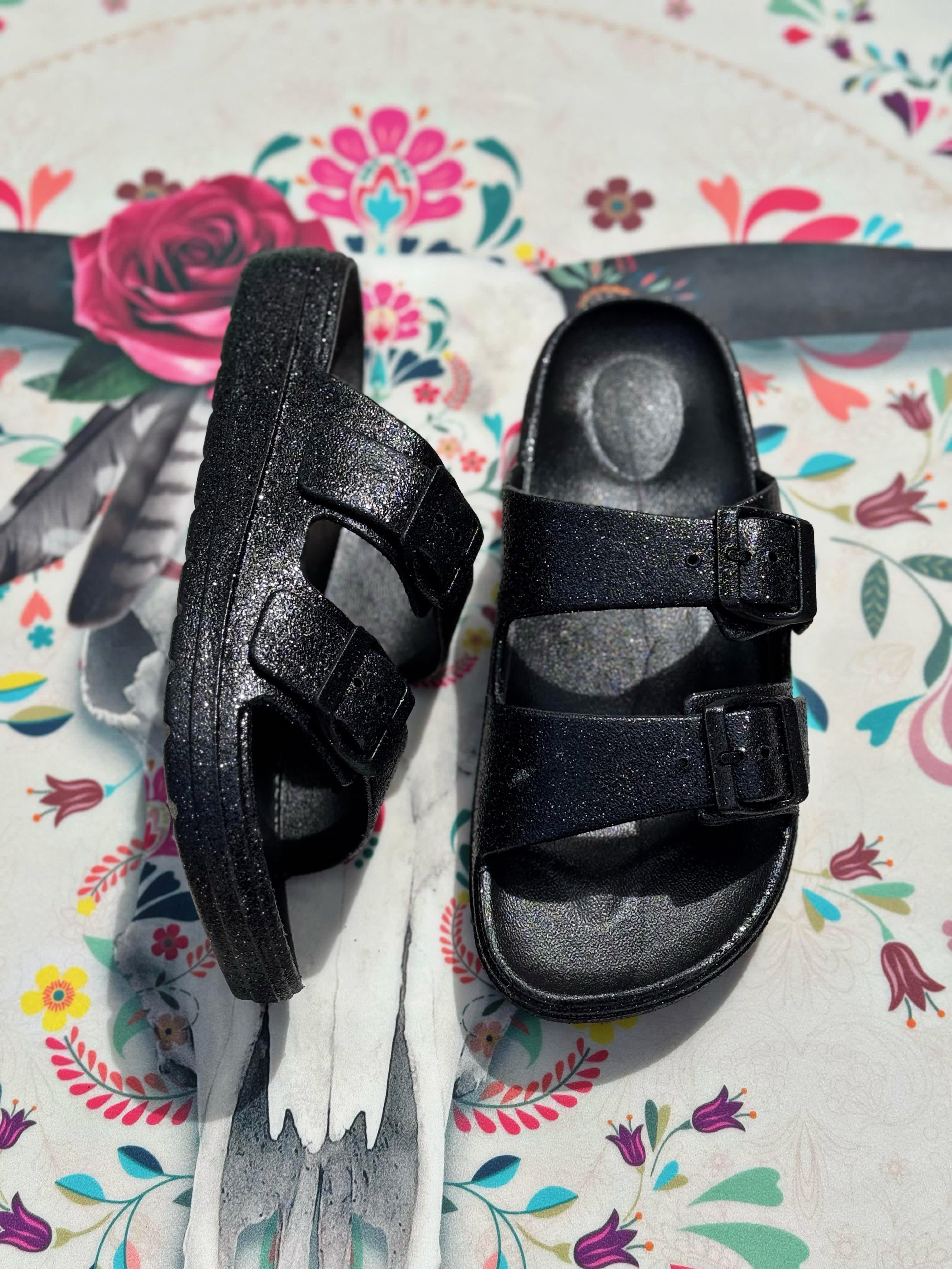 Sandales pailletées DINA Noir