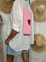 Charger l'image dans la galerie, Chemise LOVE PEACE Blanc
