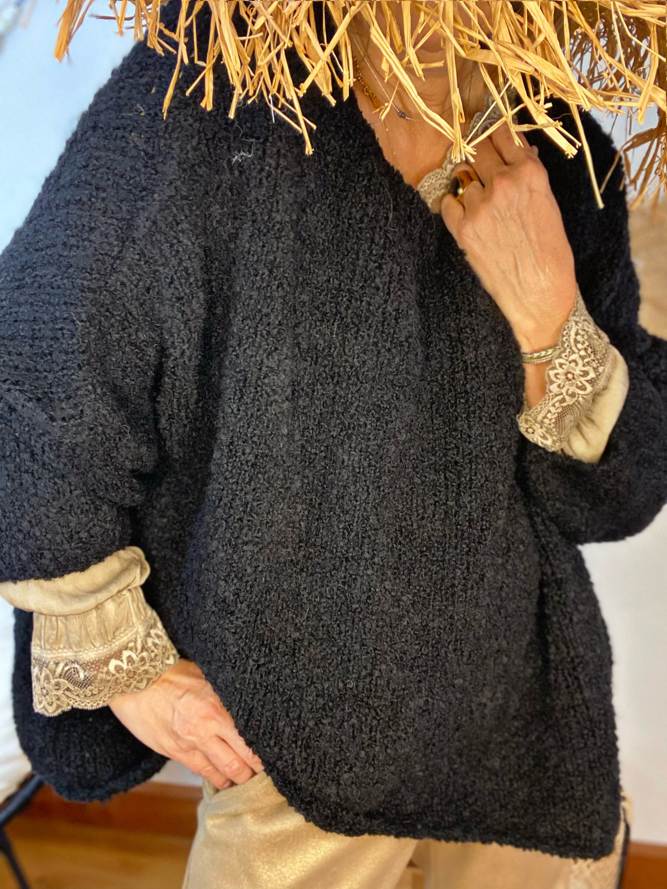 Pull bouclette ELIOTT Noir