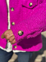 Charger l&#39;image dans la galerie, Blouson bouclette GAB Fuchsia
