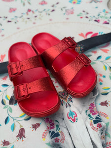 Sandales pailletées DINA Rouge