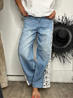 Charger l'image dans la galerie, Jeans dentelle Bleu - 146
