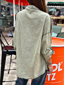 Chemise DAKOTA Kaki effet délavé