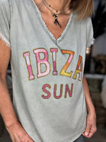 Charger l&#39;image dans la galerie, Tee shirt IBIZA SUN Kaki
