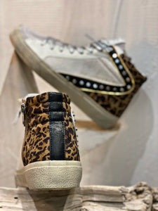 Baskets hautes NILA Blanc- Leopard