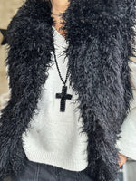 Charger l'image dans la galerie, Collier CROIX Noir
