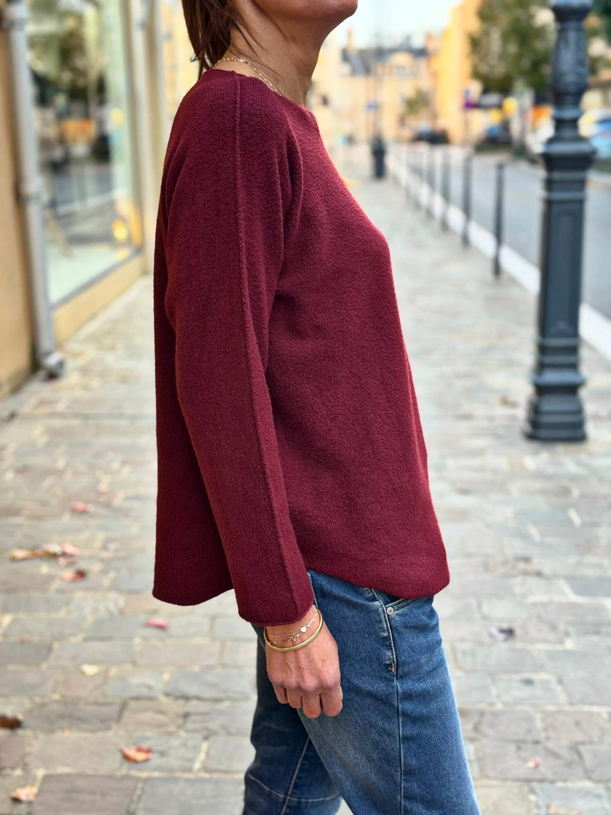 Pull doux LINO Bordeaux