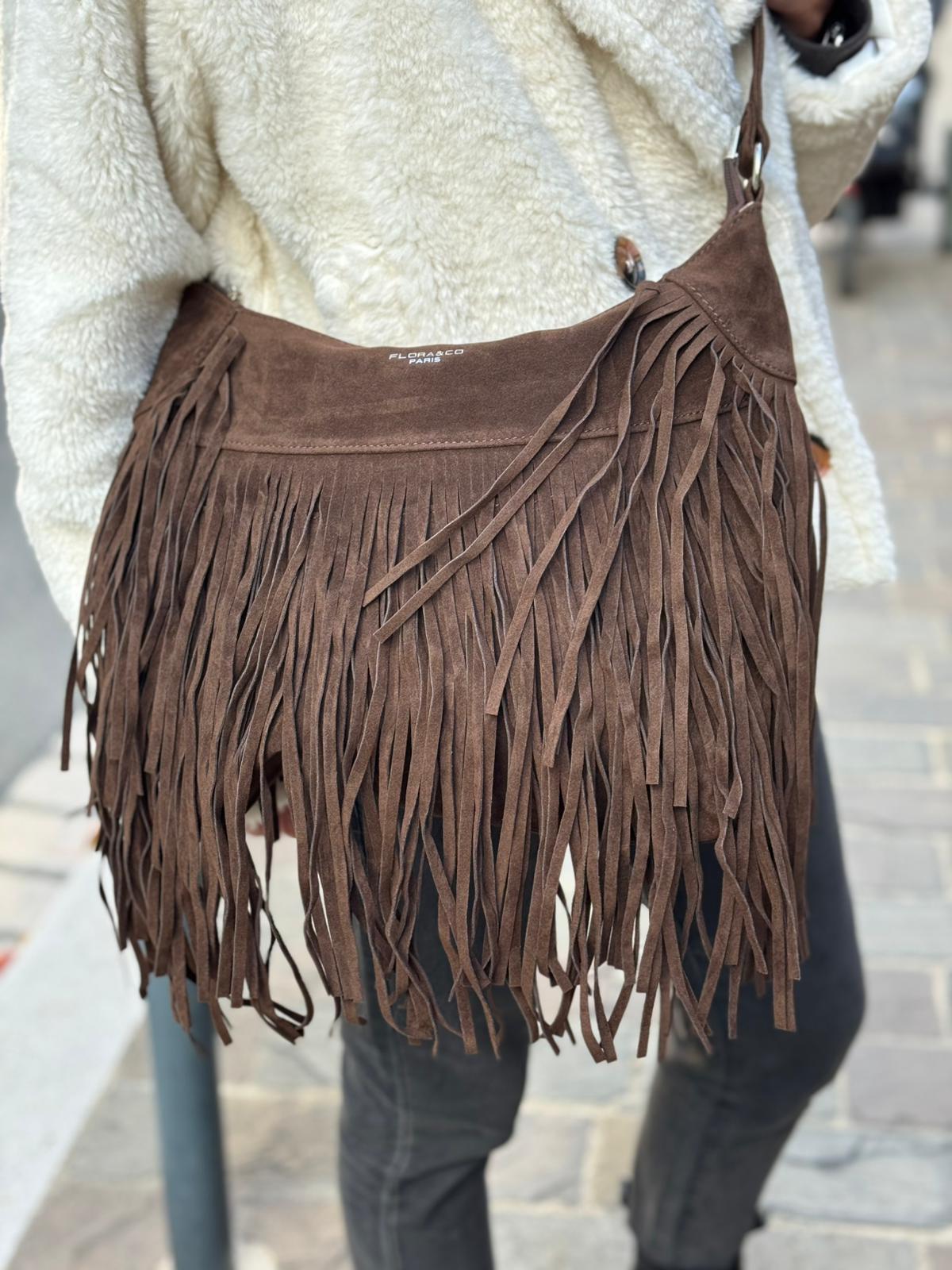 Sac à franges SAVANA Choco