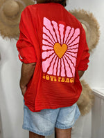 Charger l'image dans la galerie, Chemise LOVE PEACE Rouge
