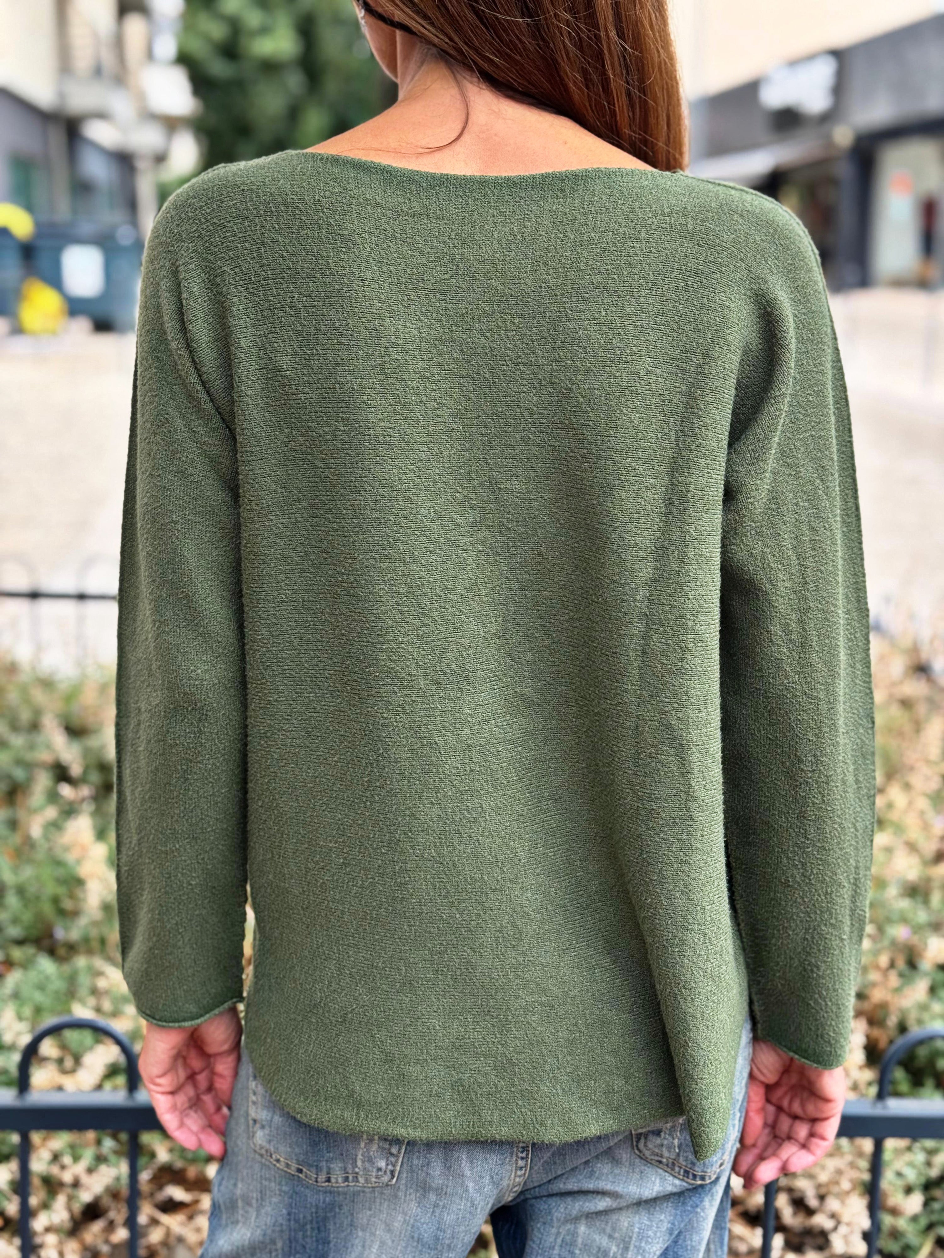 Pull doux LINO Kaki