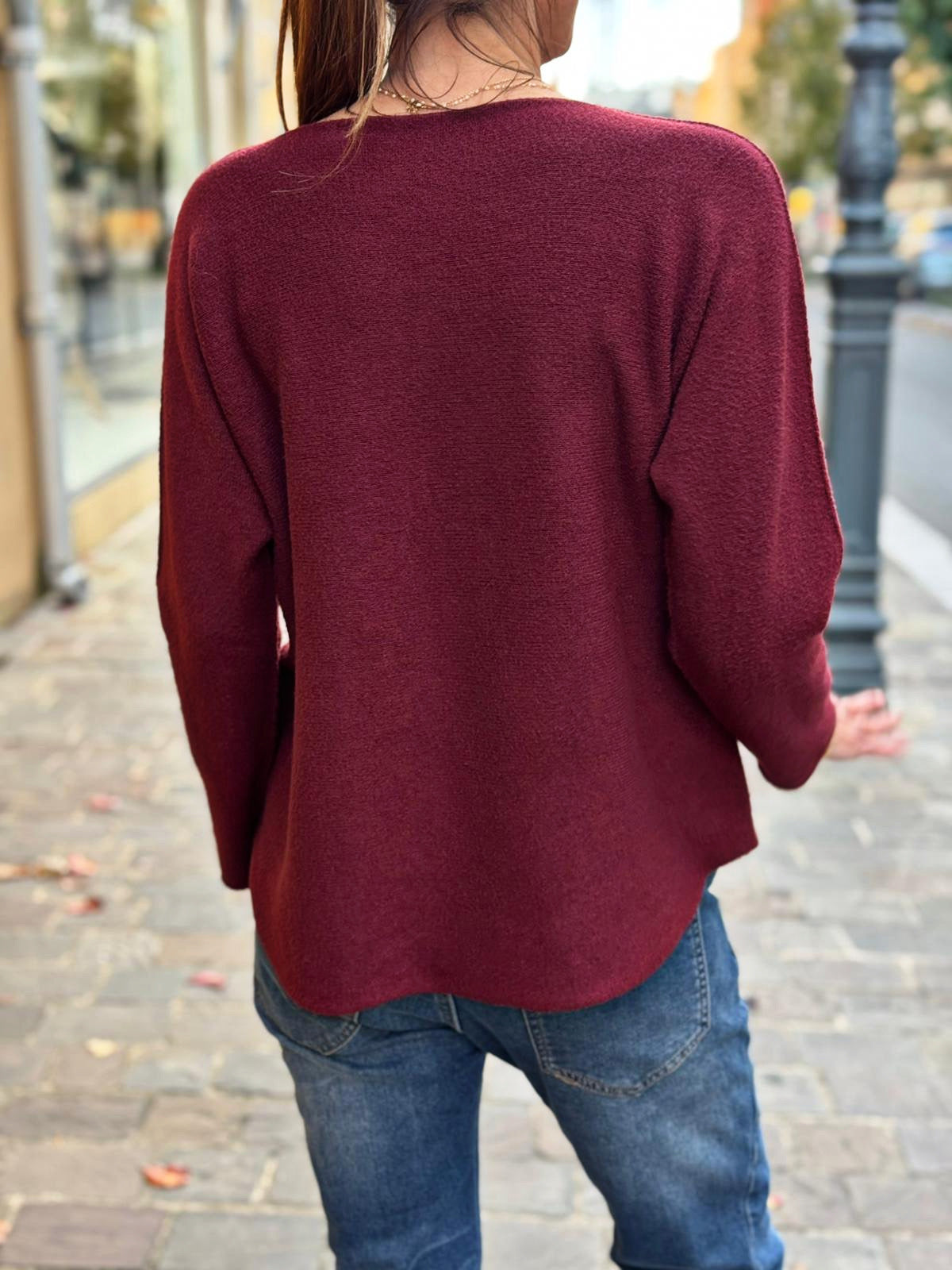 Pull doux LINO Bordeaux